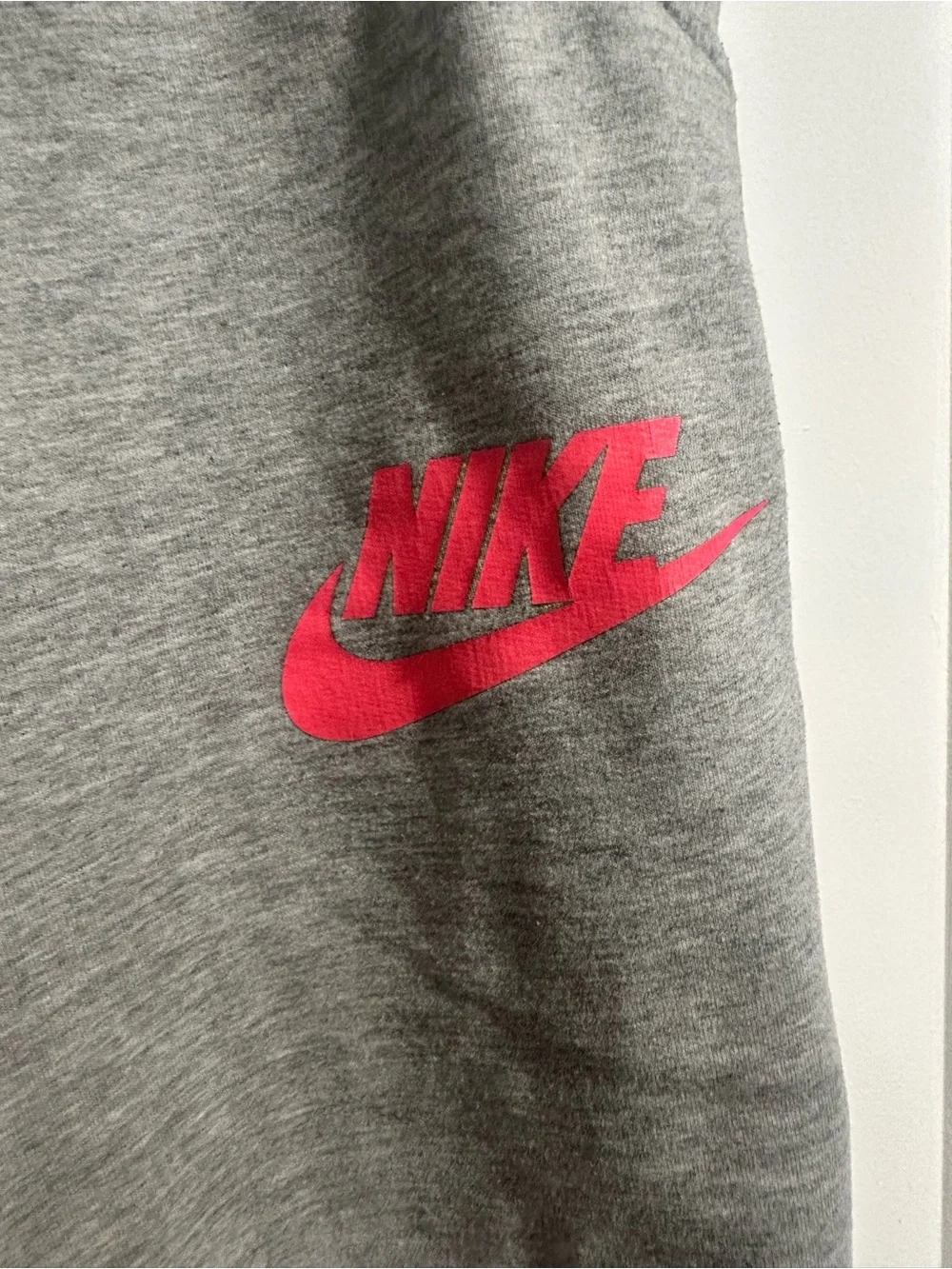 Girls Nike Gray Sweatpants with Pink Logo & Drawstring
